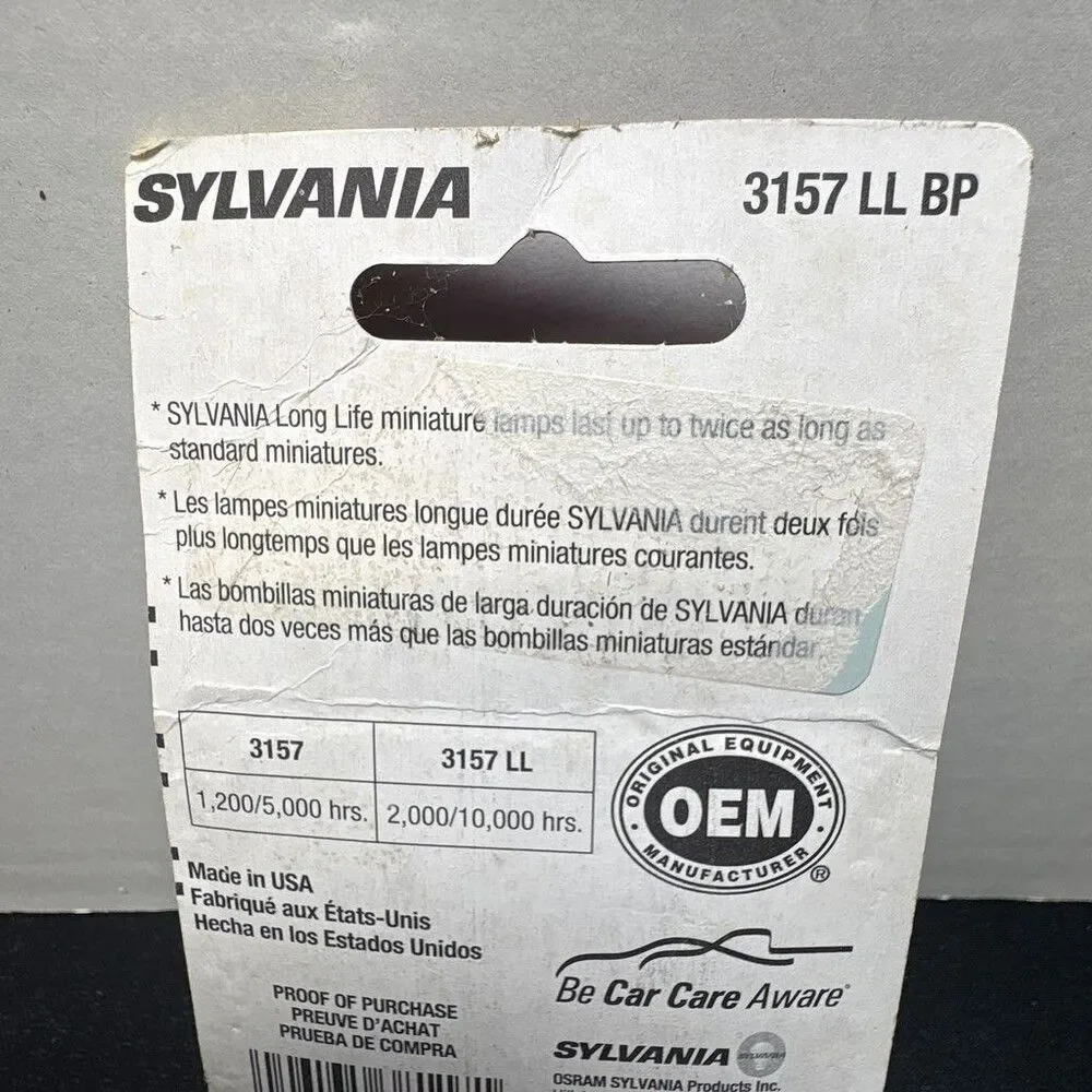 Sylvania - 3157 LL Long Life 12V Mini Bulb 2-Pack Parking/Stop/Tail/Brake